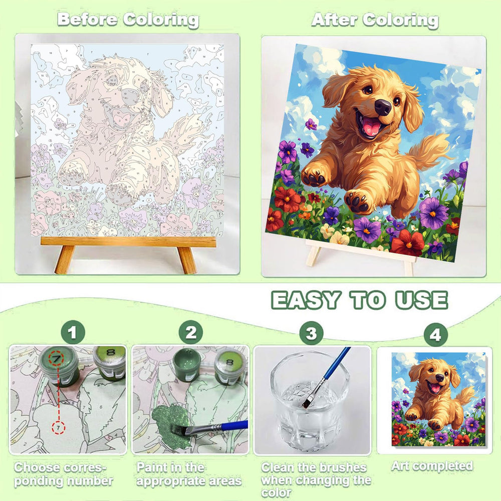 Ajepon home wall decor dog painting kit for bedrooms or playrooms.