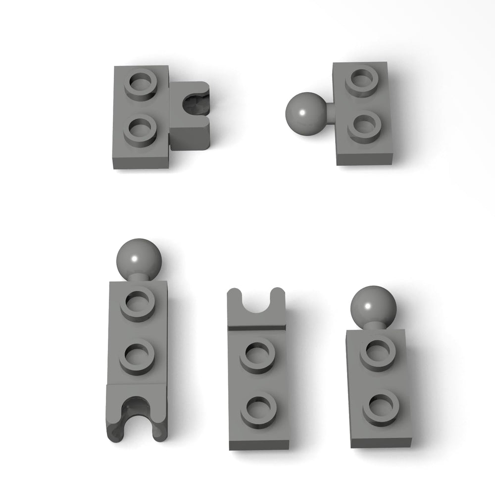 Ajuzolu 105-piece ball joints bulk in dark gray for versatile builds.