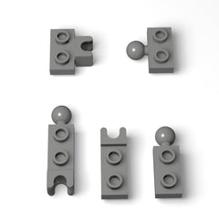 Ajuzolu 105-piece ball joints bulk in dark gray for versatile builds.