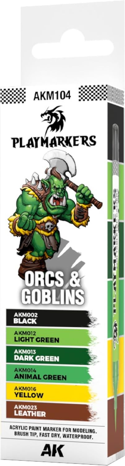 AK Interactive Playmarkers Orcs & Goblins with black cap for precise detailing
