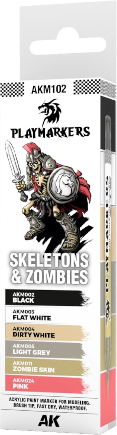 AK Interactive Playmarkers Skeletons and Zombies set colors for miniature painting highlights and shading.