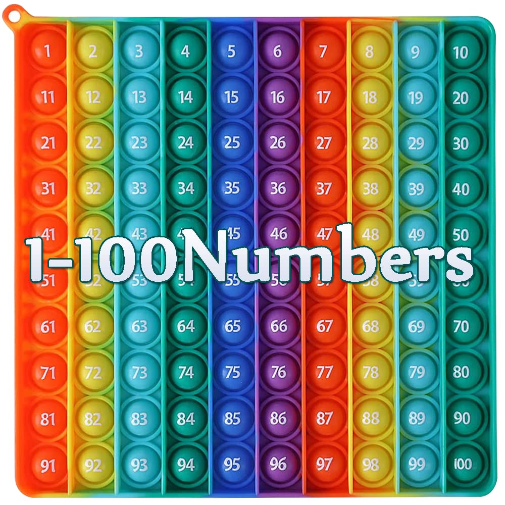 AK-SHIP bigsize square rainbow bubble pop front view encourages collaborative math play.