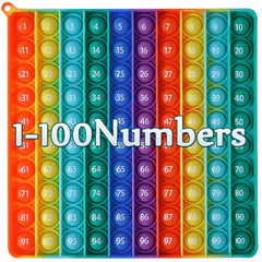 AK-SHIP bigsize square rainbow bubble pop front view encourages collaborative math play.