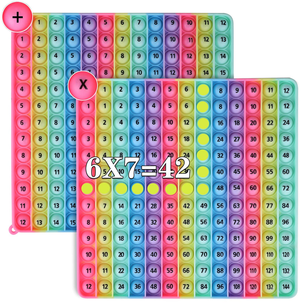 AK-SHIP doubled-side macaron front 12x12 multiplication chart for math practice