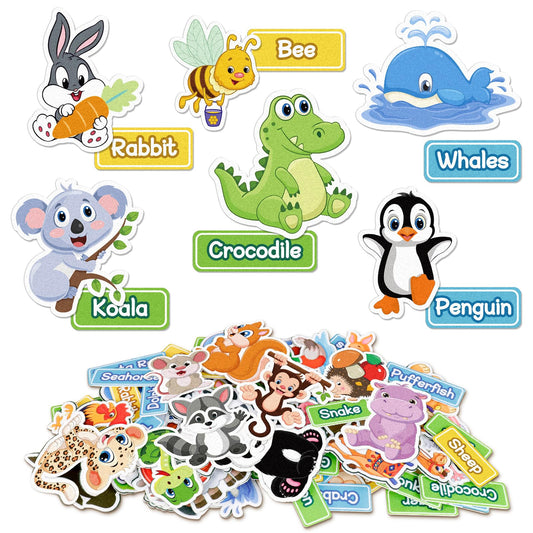 AKAYOK felt animals with storage pouch; bright figures for storytelling and learning through play.