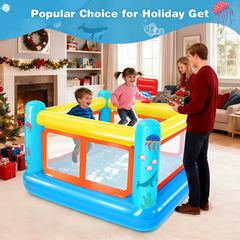 AKEYDIY bounce house with basketball hoop interior for active kids.