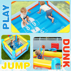 AKEYDIY bounce house hopscotch game offers varied indoor play.