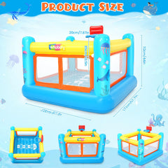 AKEYDIY Bounce House safety net highlights secure, supervised play.