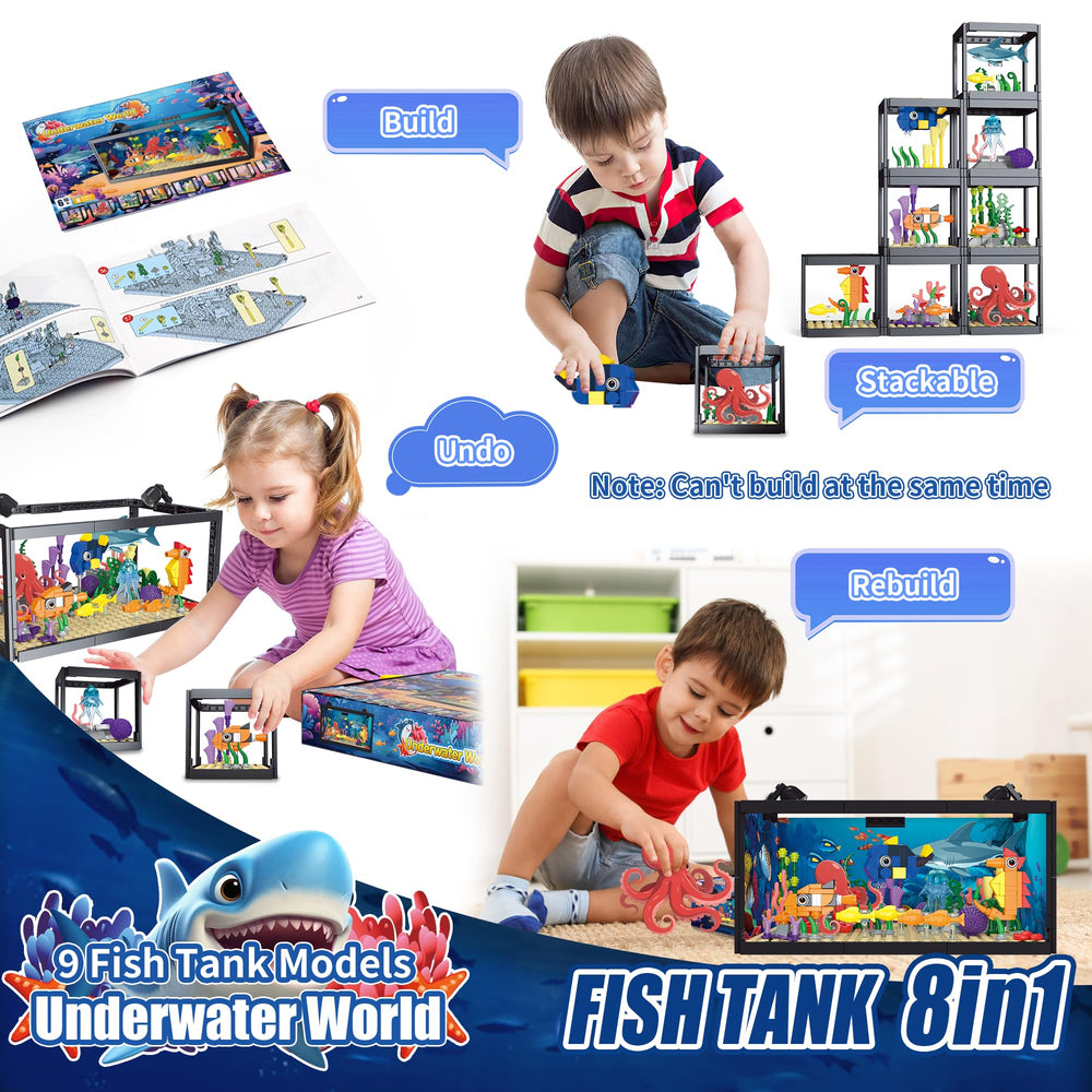 AKWME 8 in 1 fish tank crab model encourages collaborative play and color recognition.