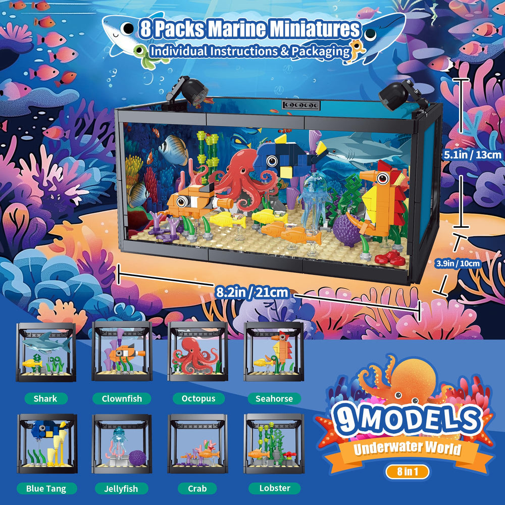 AKWME night-scene lighting highlights the underwater world for a captivating desk decoration.