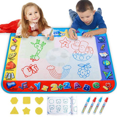 Alago Aqua Coloring Mat with a large doodle area for shared creativity.
