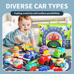 ALASOU baby figurines and rubber vehicles support imaginative play and motor skills