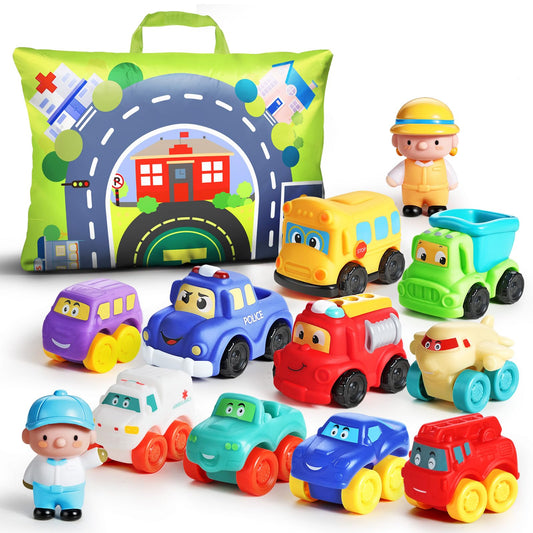 ALASOU soft rubber car toys with city map for interactive play and early learning