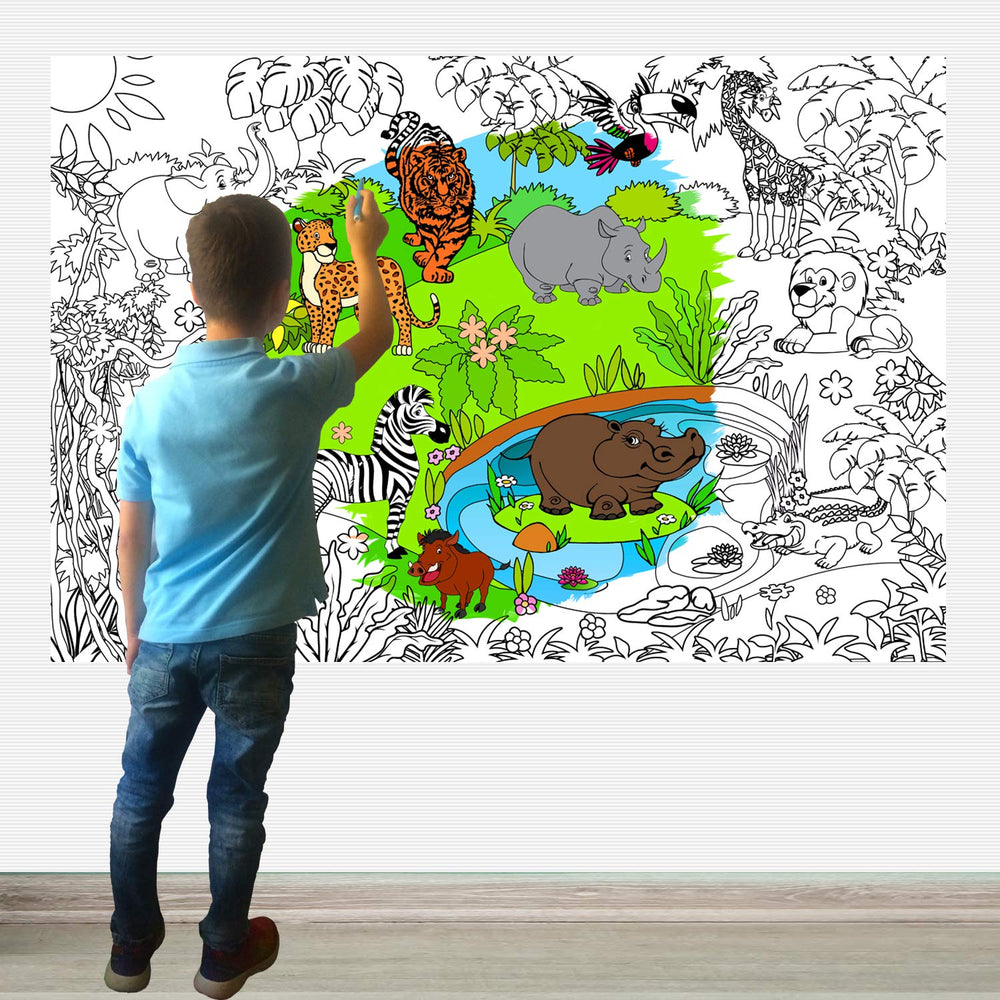 ALEX Art giant coloring poster with tiger for creative play and classroom decor