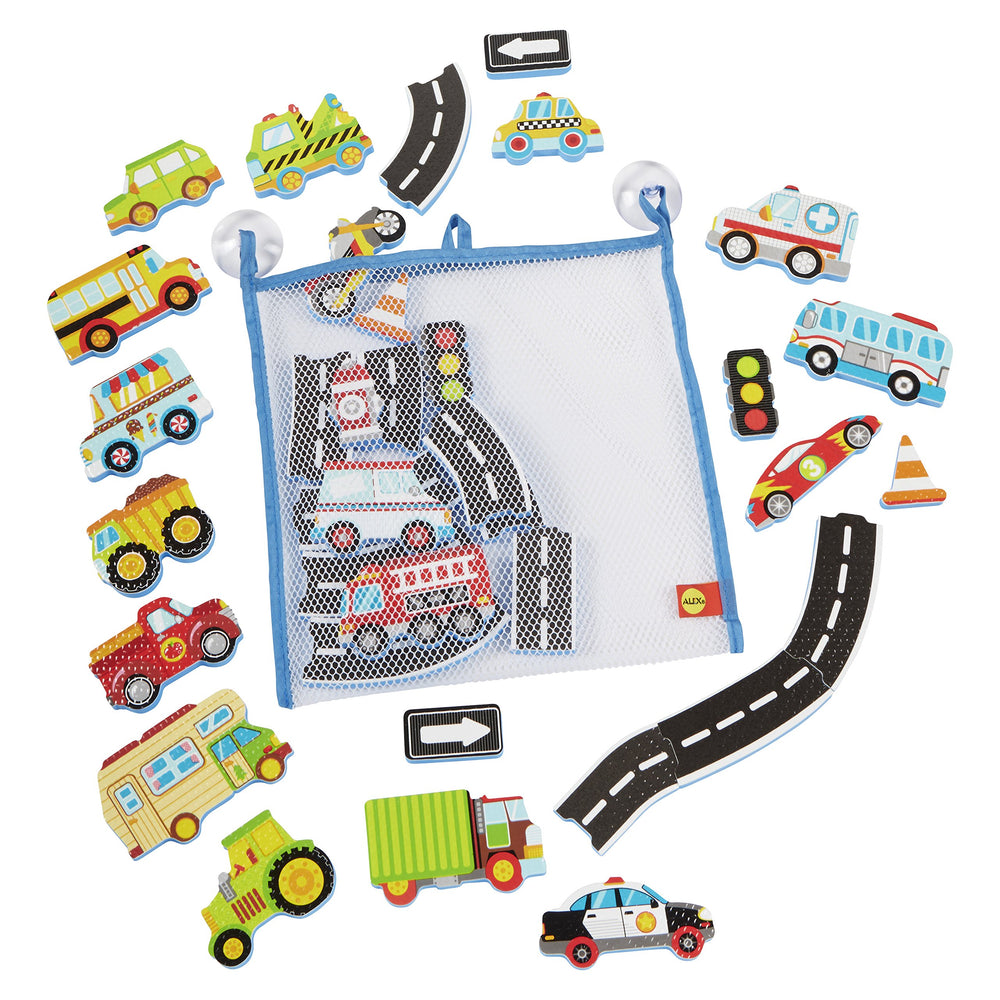 ALEX Toys Bath Beep Beep Stickers 38-piece set for bath road trip play
