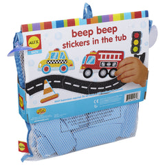 ALEX Toys Bath Beep Beep Stickers storage bag with suction cups for easy drying after bath play