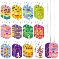 Aliceset Bible verse dog tag necklace set for group gifting at events.