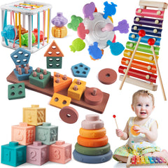 Aliex 6-in-1 Montessori toy set overview for varied play and learning.