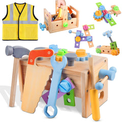 Aliex wooden kids tool set hammer promotes fine motor skills and imaginative play.