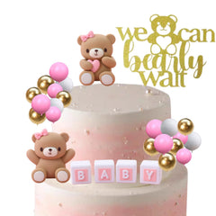 ALISSAR we can bearly wait topper adds cute anticipation to celebrations