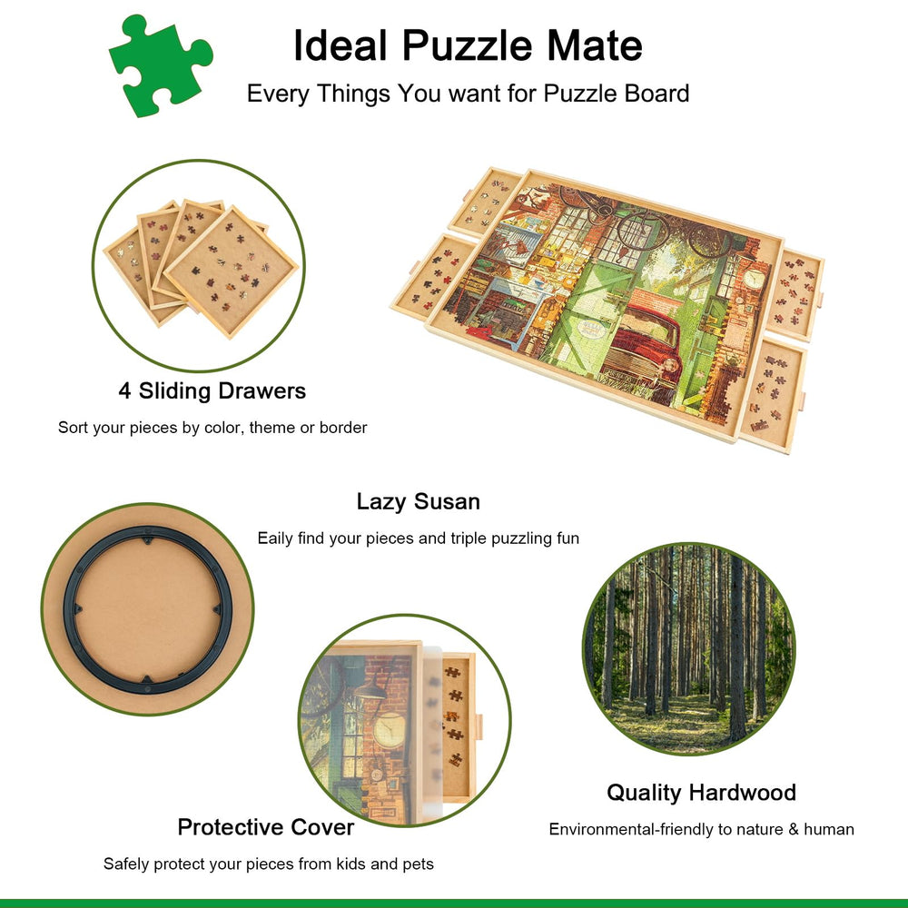 ALL4JIG portable puzzle table storage makes quick cleanup simple.