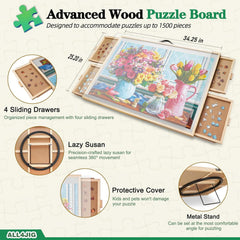 ALL4JIG puzzle board shows 34-2x25-2 inch footprint for ample workspace