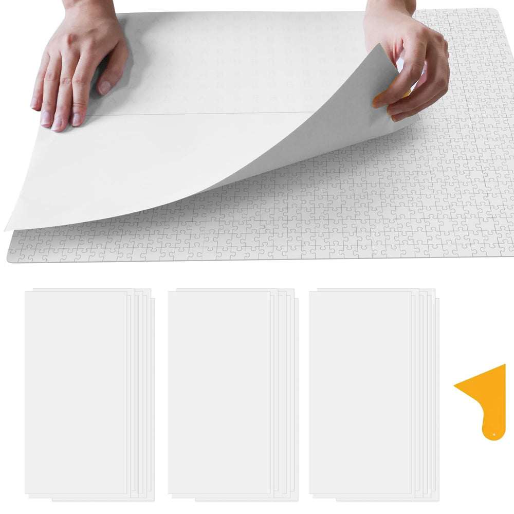 ALL4JIG Puzzle Saver sheet close-up shows secure back adhesion for 1,000-piece puzzles.