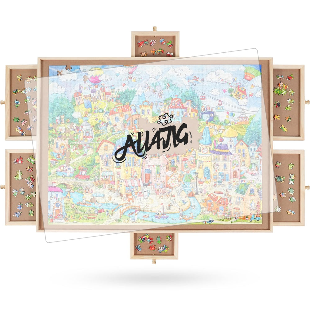 ALL4JIG puzzle table top view with a spacious work surface for large puzzles