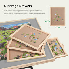ALL4JIG puzzle table vertical placement saves floor space for compact setups