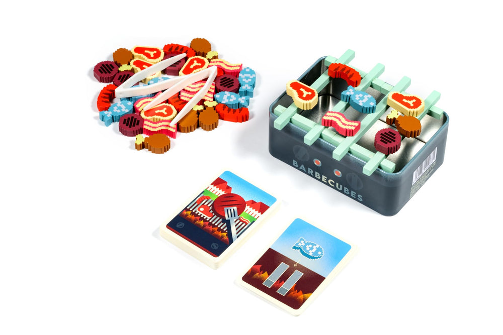 Alley Cat Games Barbecubes close-up cubes evoking sizzling play moments