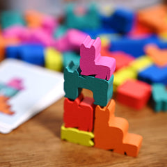 Close-up of Alley Cat Games Kittin cat meeples for quick stacking challenges.