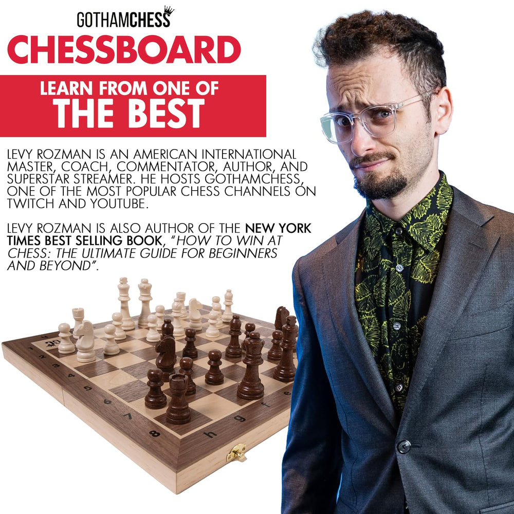Allstar GothamChess Board QR code provides access to Levy Rozman’s course.