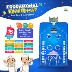 ALMOSTAQIM Educational Prayer Mat for Kids LCD Rakat counter tracks practice steps