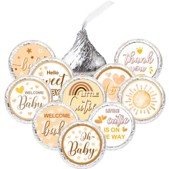 ALodr boho baby shower stickers decorate party favors with whimsy.
