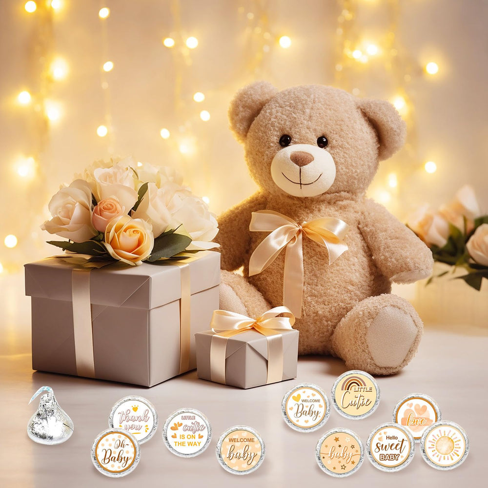 ALodr stickers for invitations and cards create cohesive party decor.