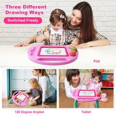 ALOTJOY doodle board includes large magnet stamps for easy art sessions.