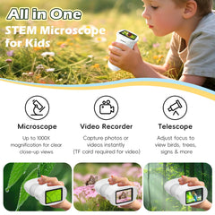 Alotwan Kids Microscope 1000x magnification reveals tiny details.
