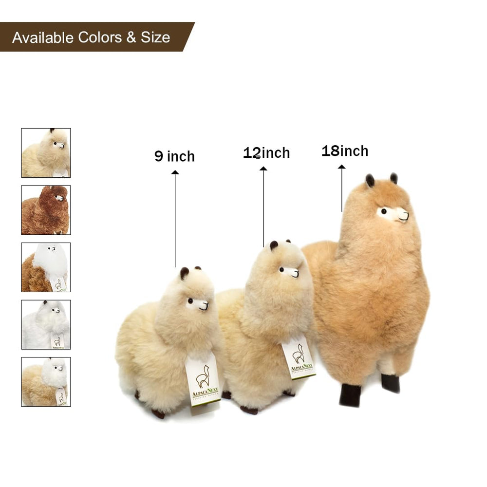 AlpacaNext hand-stitched craftsmanship on beige alpaca stuffed animal