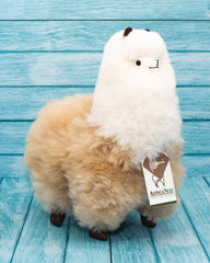 AlpacaNext beige and white plush shows natural color tones for display.