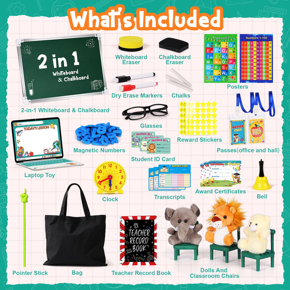 Alritz teacher set with glasses and ID cards for authentic role play