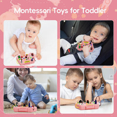 Alsatic LED switches Montessori toy with colorful lamps and knobs