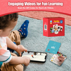 ALSOLIFE verb cards with a guide showing 8 fun games for different ages.