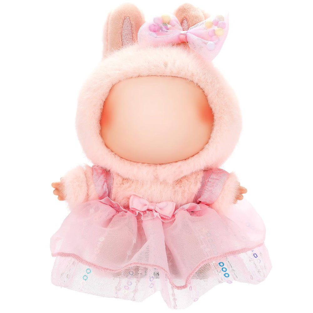 ALTRJO Labubu doll dress in pink gauze skirt for chic 17cm styling.