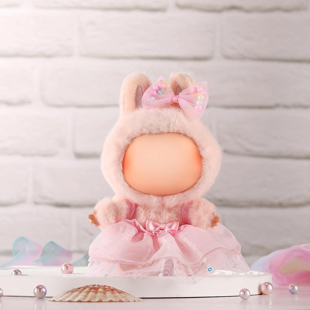 ALTRJO Labubu pink hairband to complete 17cm doll outfits.