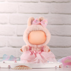 ALTRJO Labubu pink hairband to complete 17cm doll outfits.