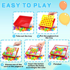 AluAbi Button Art Toy demonstrating snap-on components for improving hand-eye coordination