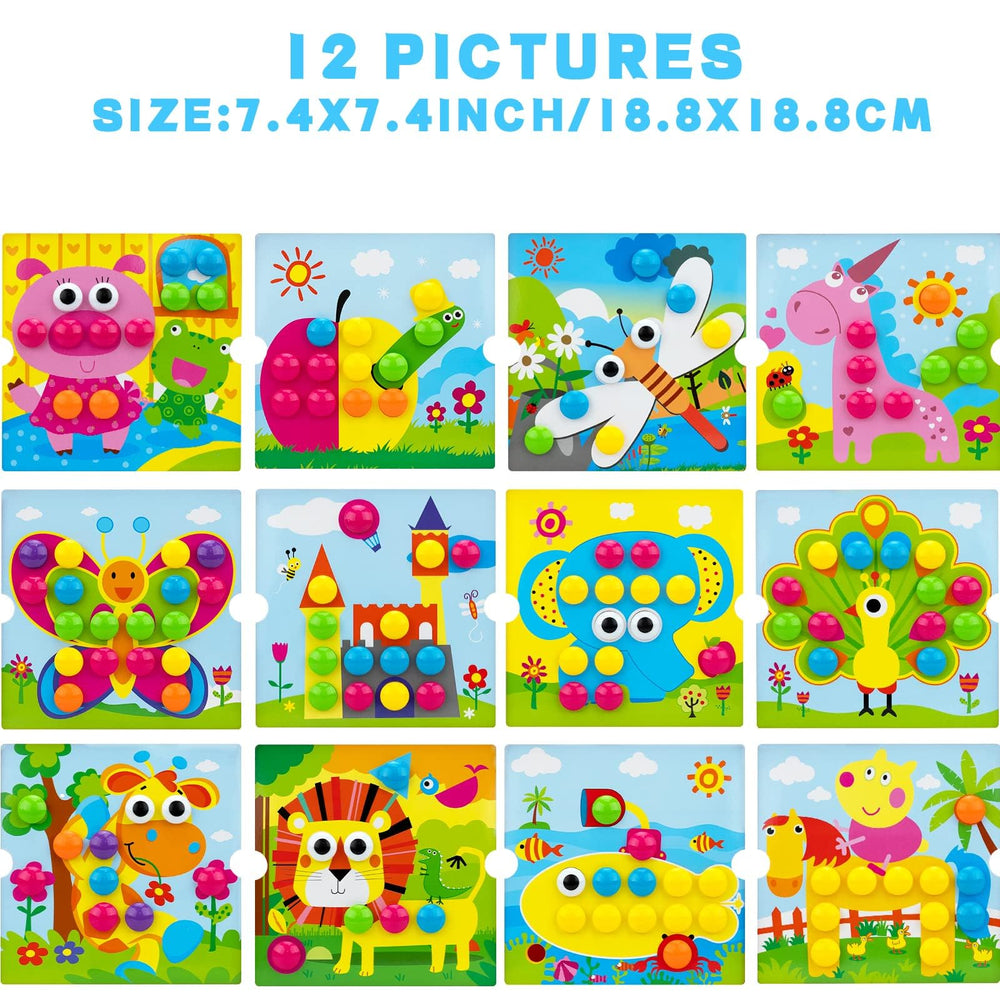 AluAbi Button Art Toy with a portable, durable storage box for travel