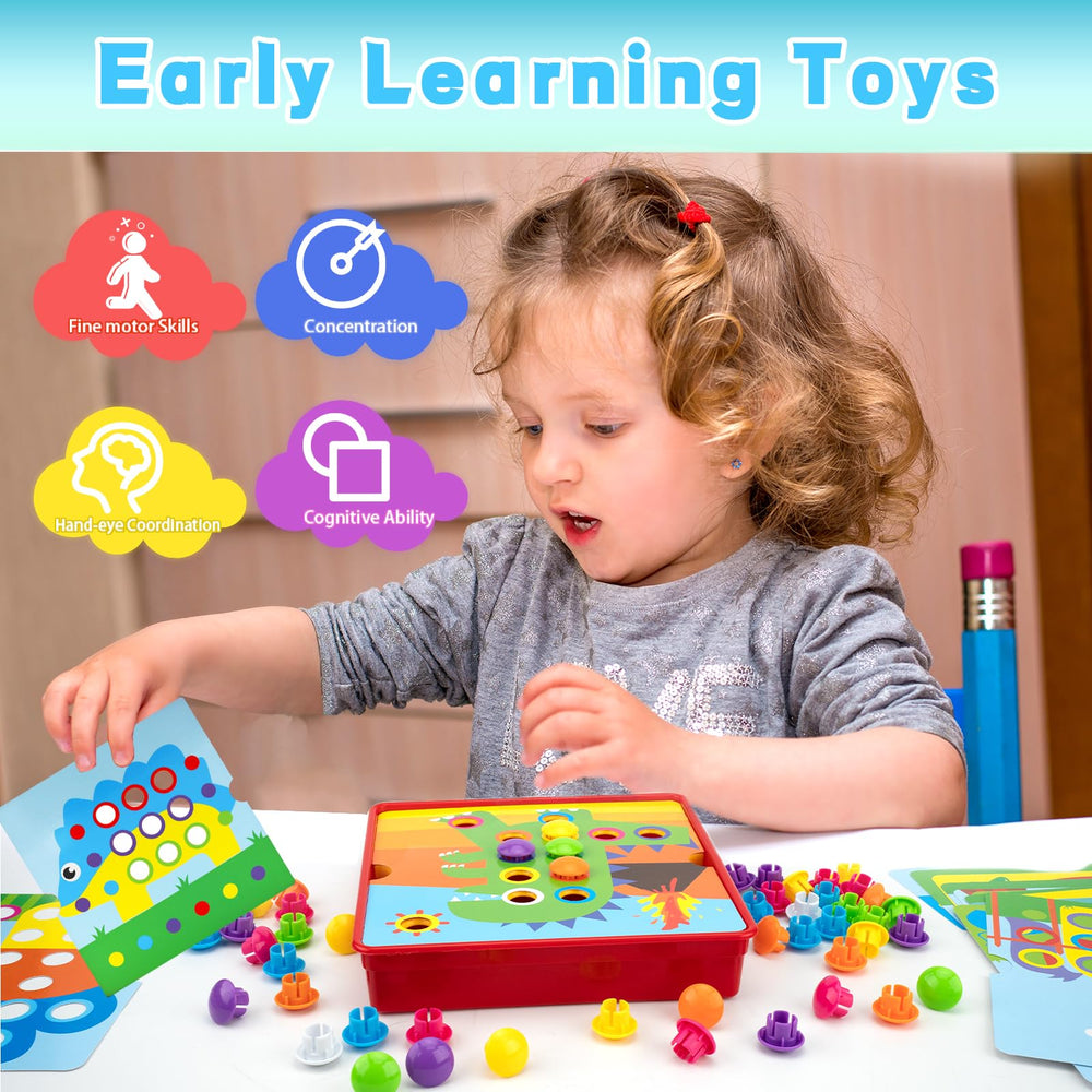 AluAbi Button Art Toys travel-ready set for learning on the go