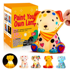 AluAbi dog lamp painting kit open box shows everything you need for DIY night light