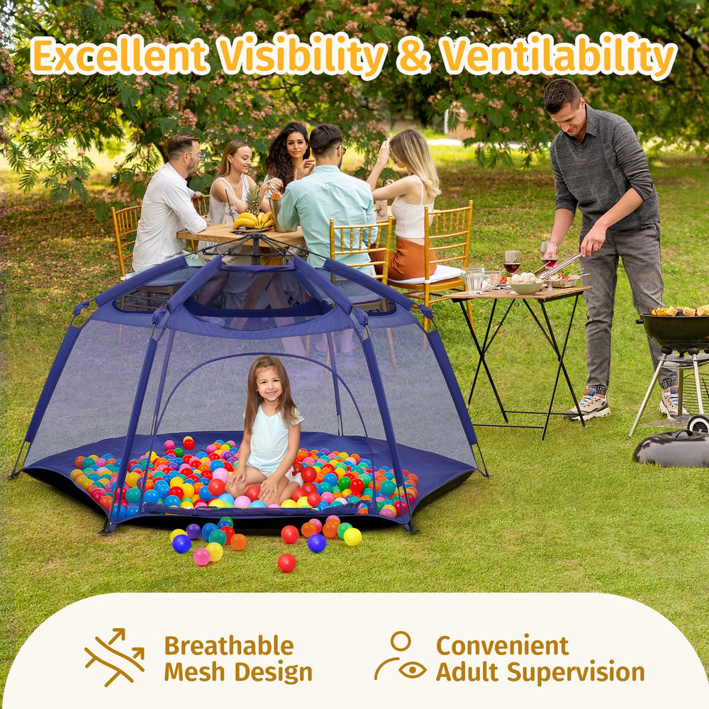 Alvantor Baby Playpen with mesh walls for air flow and visibility